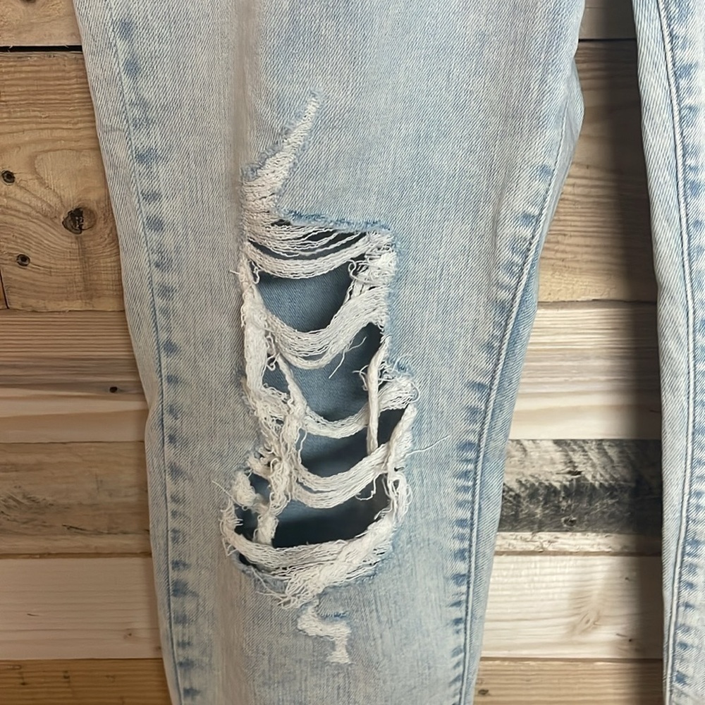 Eunina size 15 tobi super high rise distress mom Jean crop light wash no stretch - Picture 4 of 13